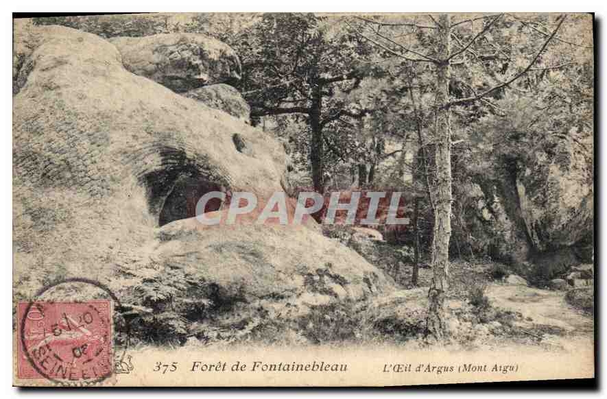 Wald von Fontainebleau — Das Auge des Argus (Mont Aigu) — unbekannter Verleger, Nr. 375