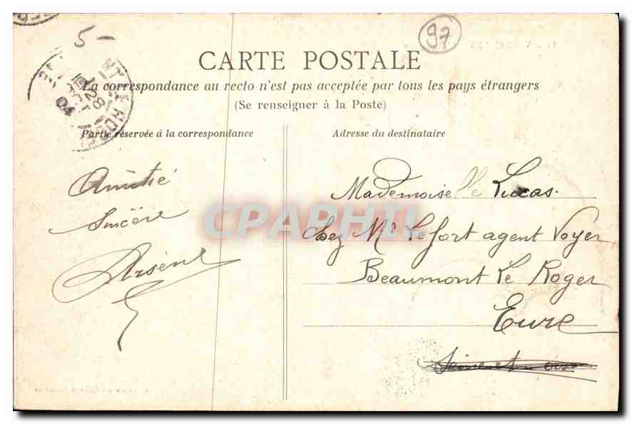 Versailles - L'Orangerie — Collection des Galeries Modernes, n°81 — Verso