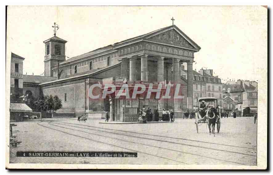 CPA Saint Germain en Laye L'Eglise et la Place 