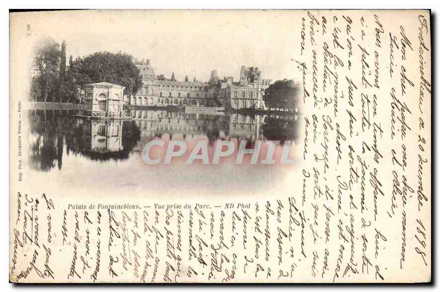 Palacio de Fontainebleau — Vista tomada desde el Parque — ND Fot. — París
