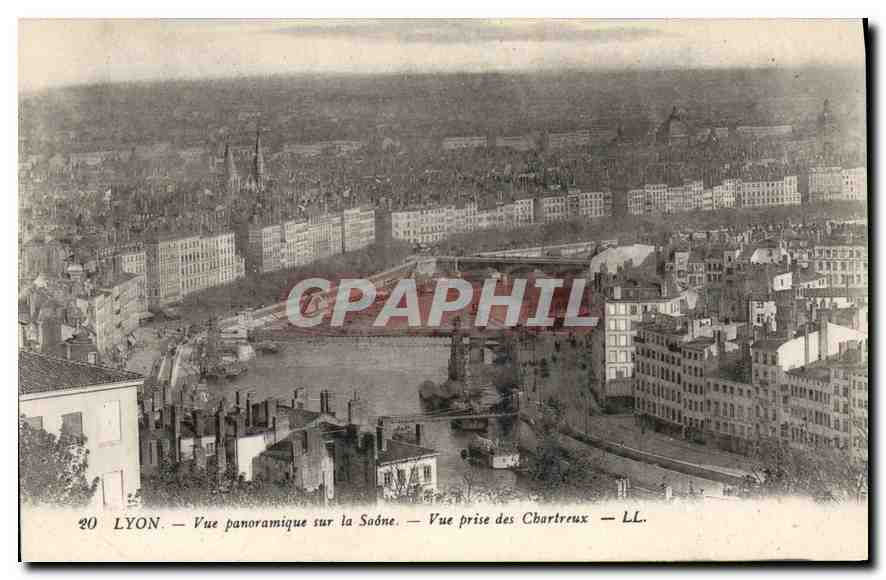 CPA Lyon Vue panoramique sur la Saone 