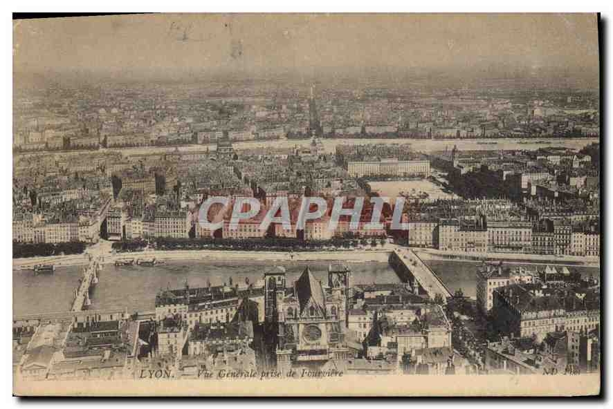 CPA Lyon Vue generale prise de Fourviere 