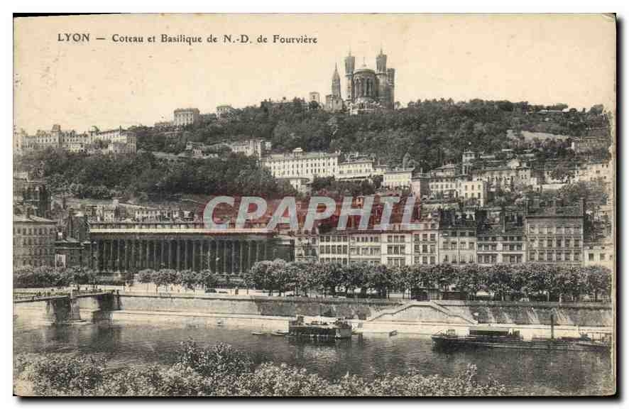 CPA Lyon Coteau et Basilique de N D de Fourviere 