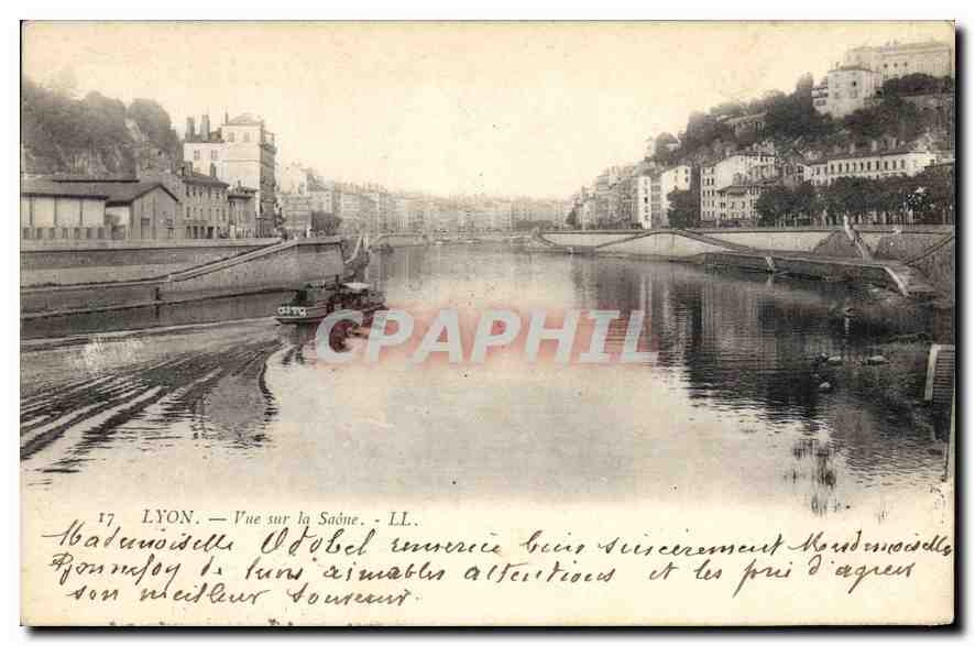 CPA Lyon Vue sur la Saone 