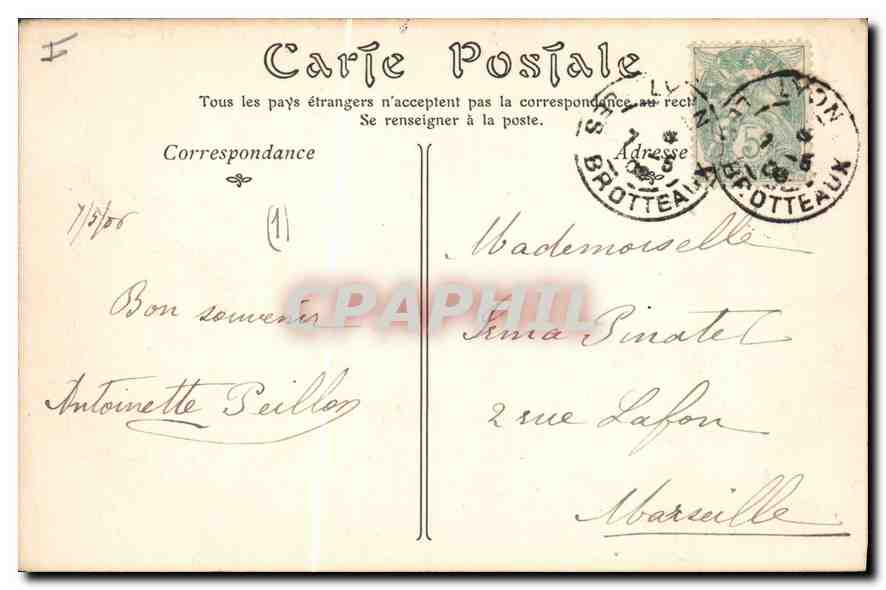 CPA Lyon Le Grand Theatre Ricqles — Verso