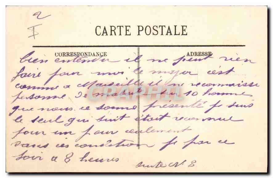 CPA Lyon La Prefecture du Rhone  — Verso