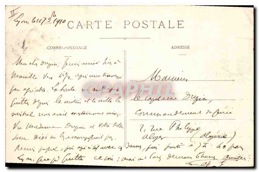 CPA Lyon La Prefecture  — Verso