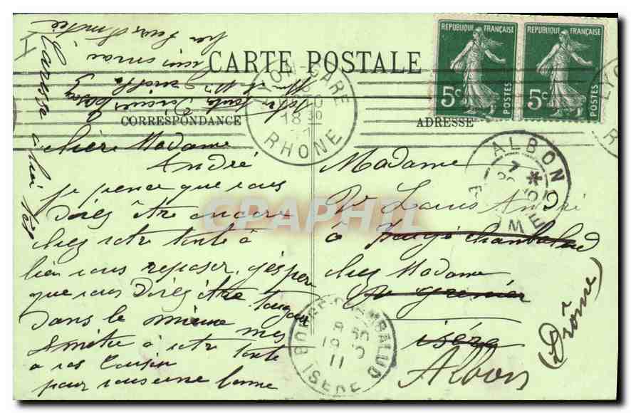 CPA Lyon La Prefecture  — Verso