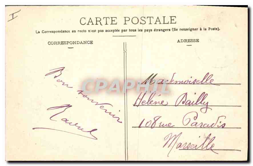 CPA Lyon La Prefecture  — Verso