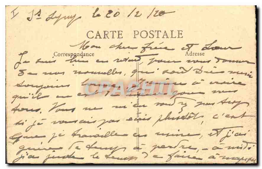 CPA Lyon La Prefecture — Verso