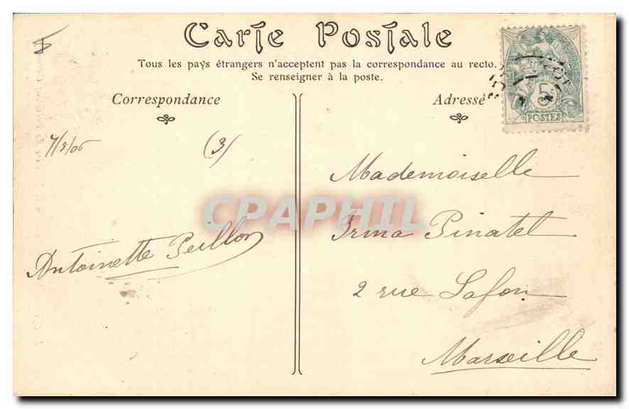 CPA Lyon Monument eleve a la Memoire du President Carnot — Verso