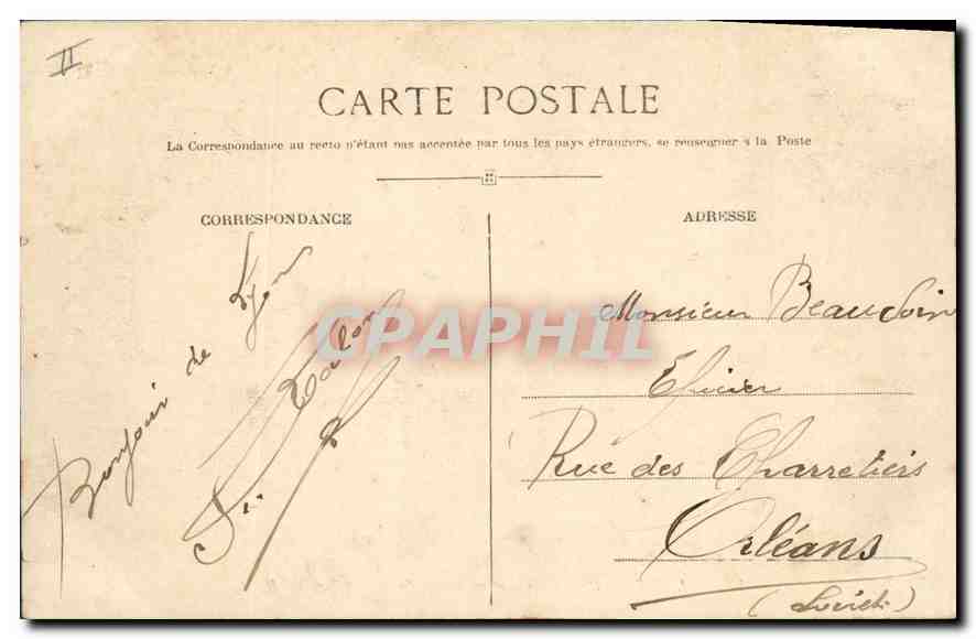 CPA Lyon La Place Carnot Gare de Perrache — Verso