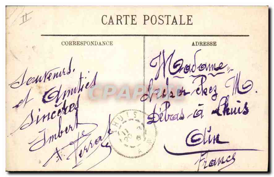 CPA Lyon Monument Carnot — Verso