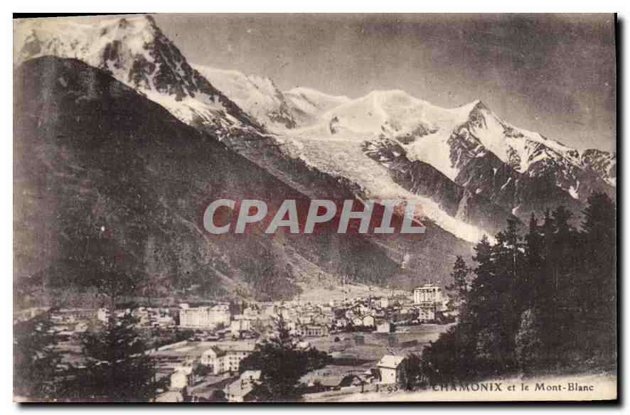 Chamonix et le Mont-Blanc — vue panoramique — Jullien Frères, Genève