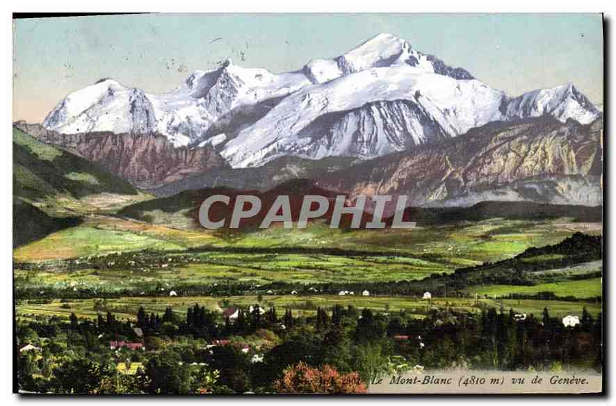 Le Mont-Blanc (4810 m) vu de Genève — Jaillien frères, Phot. Éditeurs, Genève