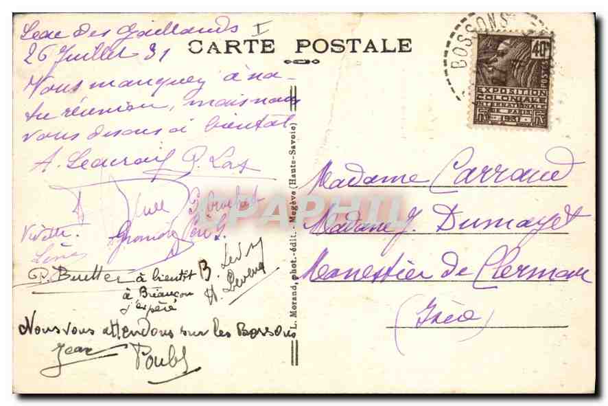 Chamonix-Mont-Blanc — Chaîne des Aiguilles (vue prise des Houches) — L. Morand, phot. (Haute-Savoie) n°629 — Verso