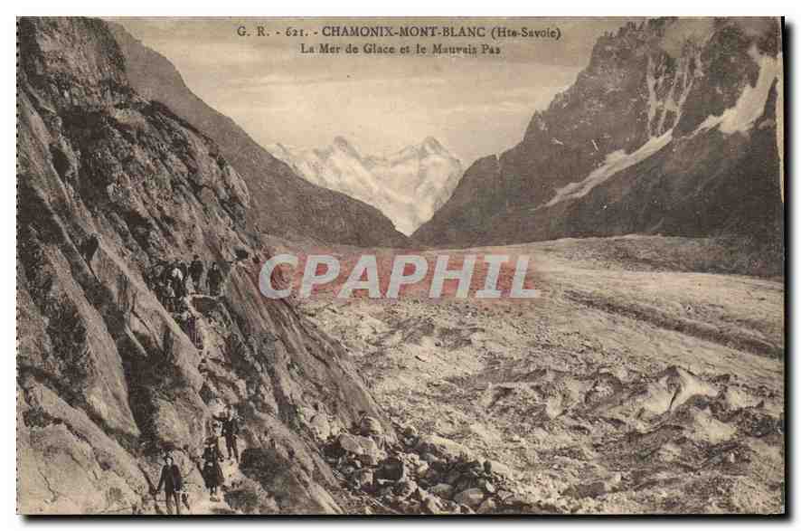 Chamonix-Mont-Blanc (Haute-Savoie) — La Mer de Glace et le Mauriau Pas — G.R. 621
