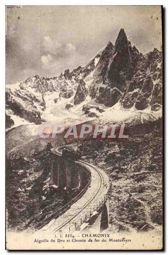 Aiguille du Dru et Chemin de fer du Montenvers — Chamonix — J. J. 8554