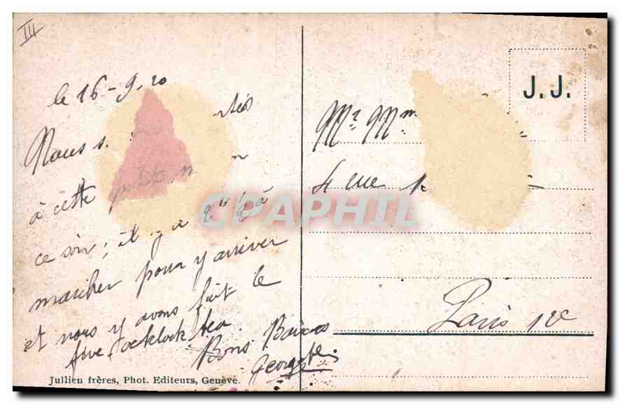 Chamonix - La Flégère et le Mont-Blanc — J.J. 7858 — Rückseite