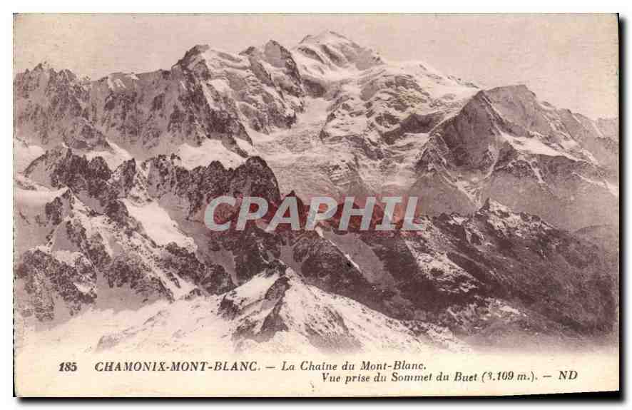 Chamonix-Mont-Blanc — La Chaîne du Mont-Blanc vue du sommet du Buet (3.109 m.) — ND