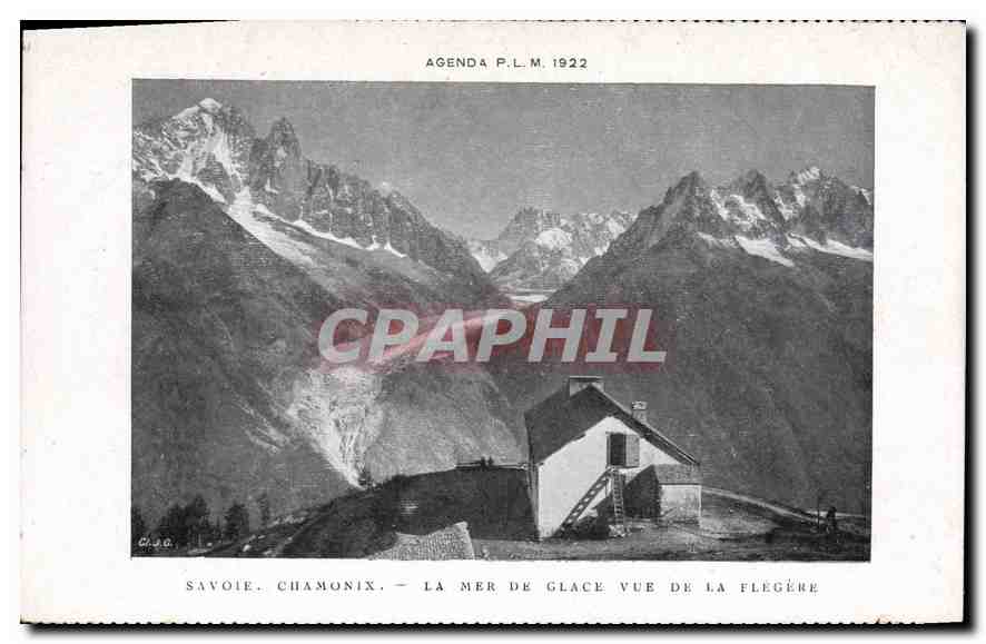 Savoie. Chamonix — La Mer de Glace vue de la Flegère — Agenda P.L.M. 1922