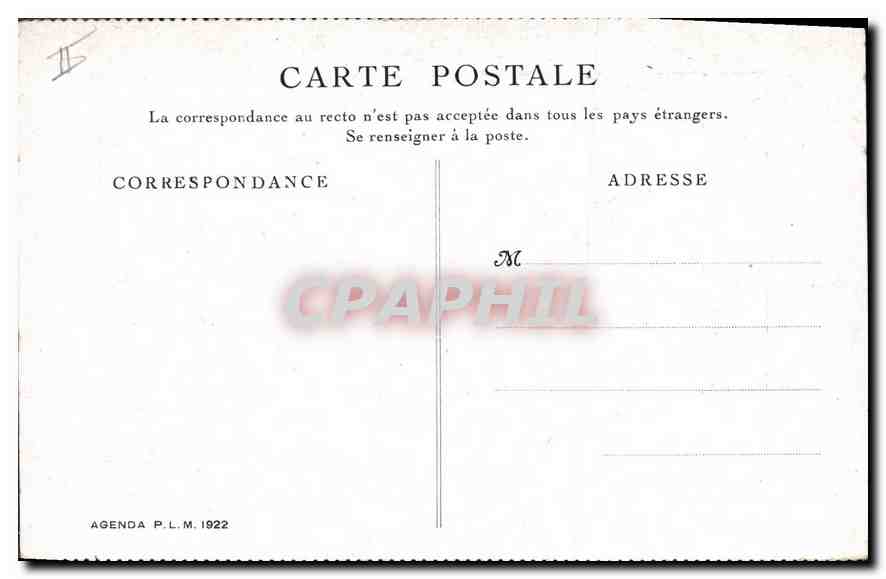 Savoie. Chamonix — La Mer de Glace vue de la Flegère — Agenda P.L.M. 1922 — Back