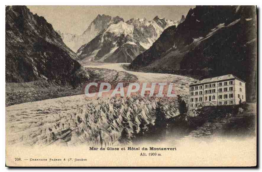 Mer de Glace et Hôtel du Montanvert — Chamonix, France — Charnaux Frères & Cie, n° 708
