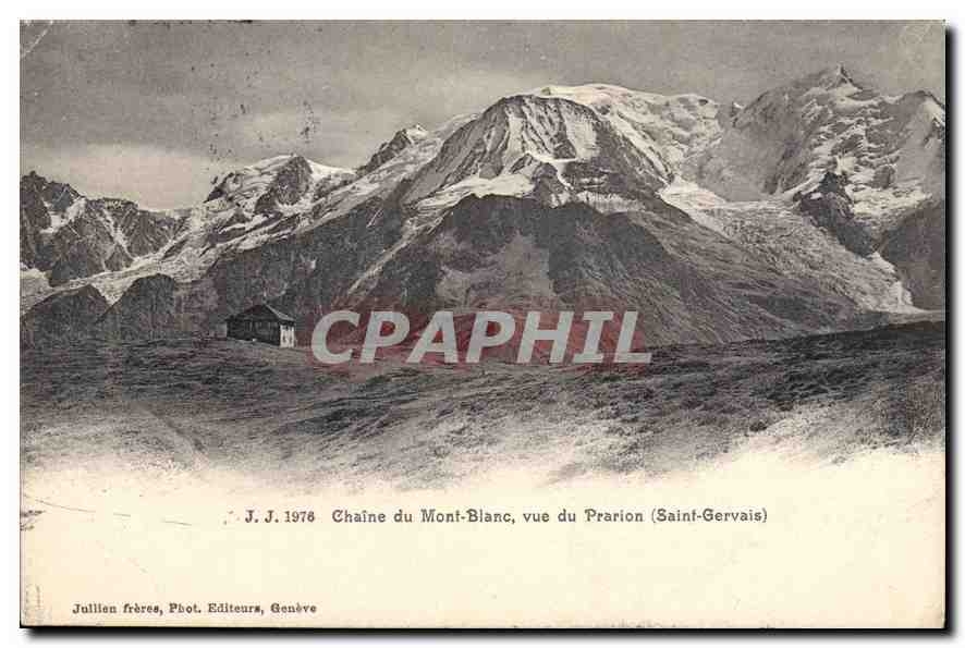 Chaîne du Mont-Blanc, vue du Prarion (Saint-Gervais) — Jullien frères, Phot. Editeurs, Genève