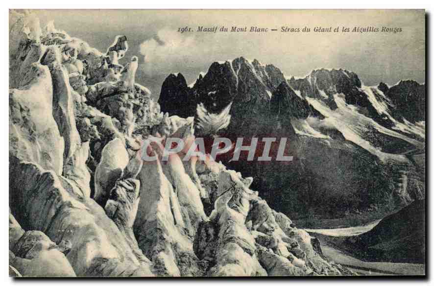 Massif du Mont Blanc — Séracs du Géant et les Aiguilles Rouges — F. de Migreu, éditeur