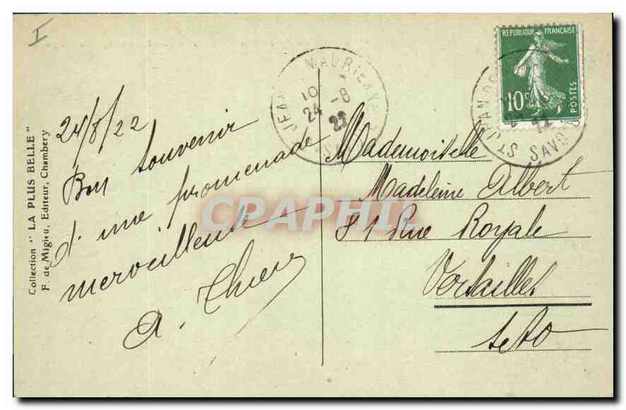 Massif du Mont Blanc — Séracs du Géant et les Aiguilles Rouges — F. de Migreu, éditeur — Rückseite