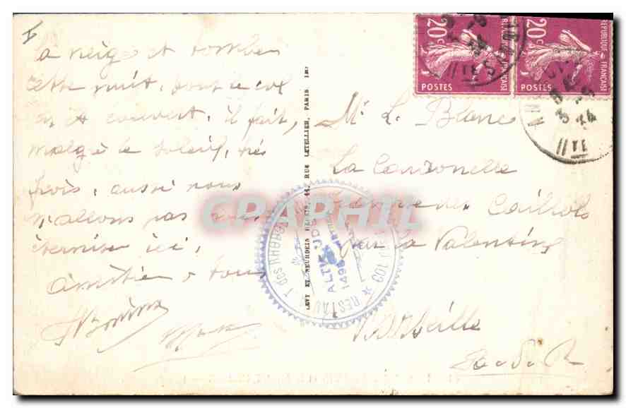 CPA Le Col des Aravis et le Mont Blanc — Verso