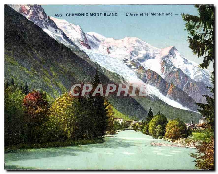 Chamonix-Mont-Blanc — L'Arve et le Mont-Blanc — Éditions Levé et Heurde, n° 496