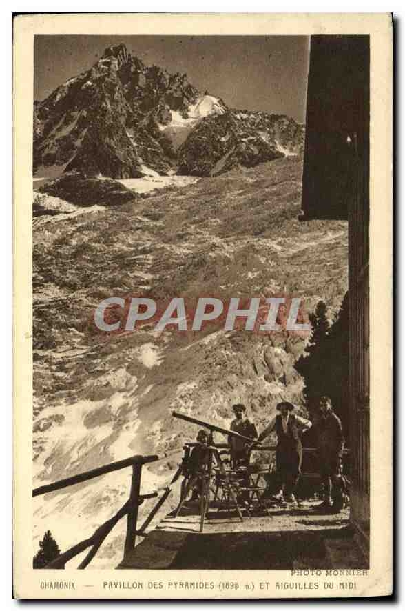 Chamonix — Pavillon des Pyramides (1899 m.) et Aiguilles du Midi — Photo Monnier