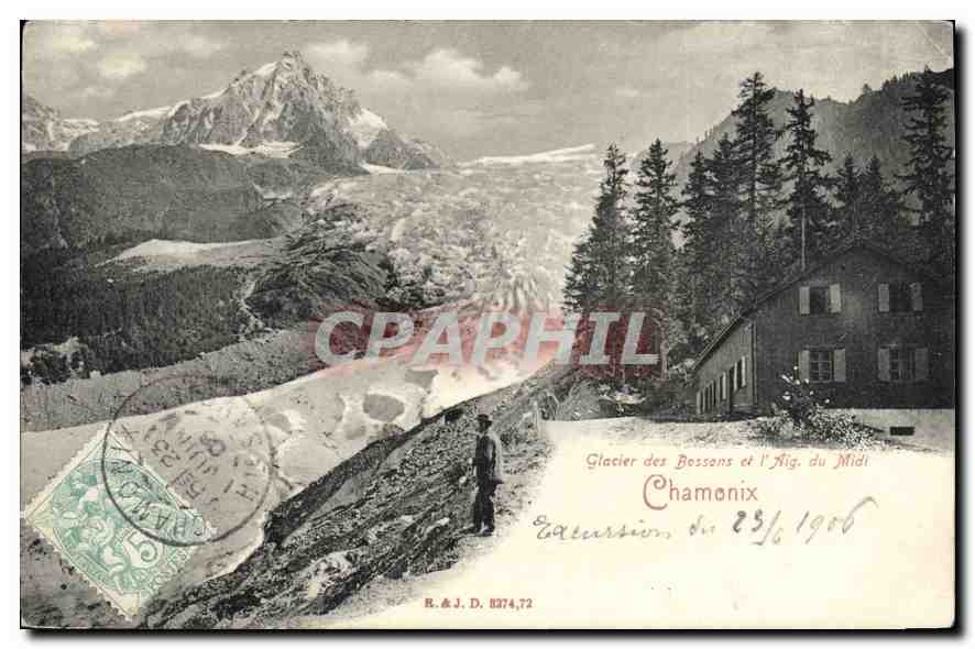 Glacier des Bossans et l'Aig. du Midi — Chamonix — R. & J. D. n° 8374,72
