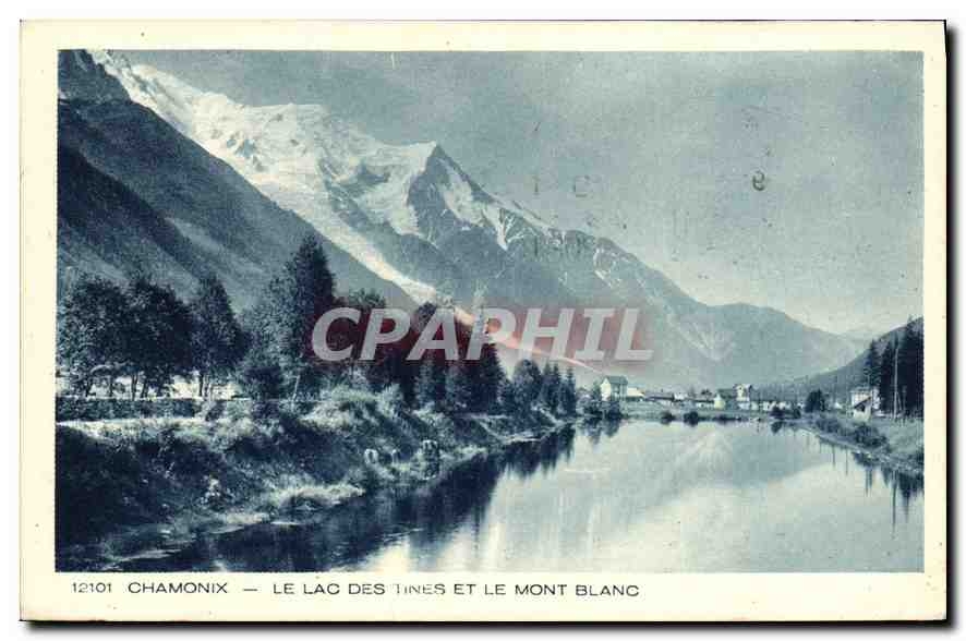 CPA Chamonix Le Lac des Tines et le Mont Blanc