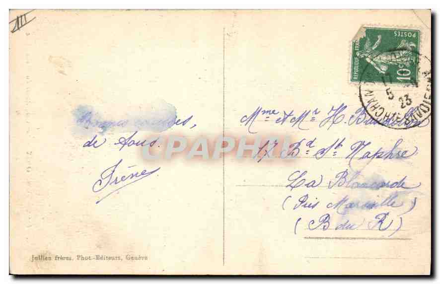 Chamonix - Verbindung, Route du Mont-Blanc — J. J. - 5979 — Rückseite