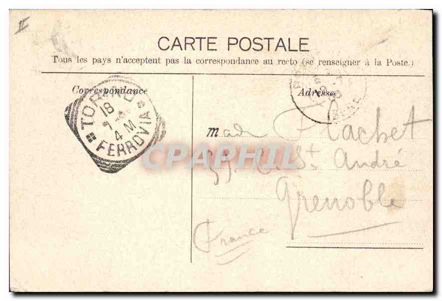 Chamonix (Alt. 1050 m) et le Mont-Blanc — Channaux Frères & Co., Genève, n° 5148 — Back