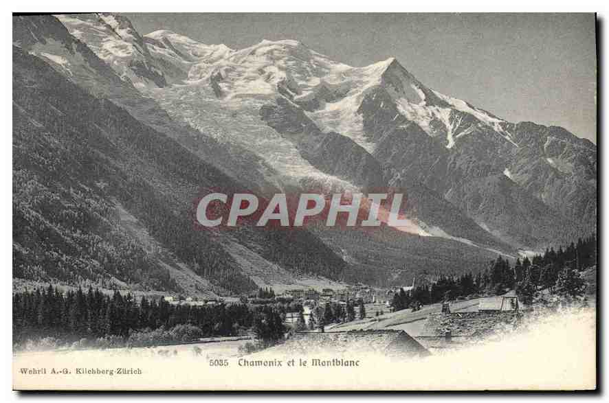 CPA Chamonix Et le Montblanc