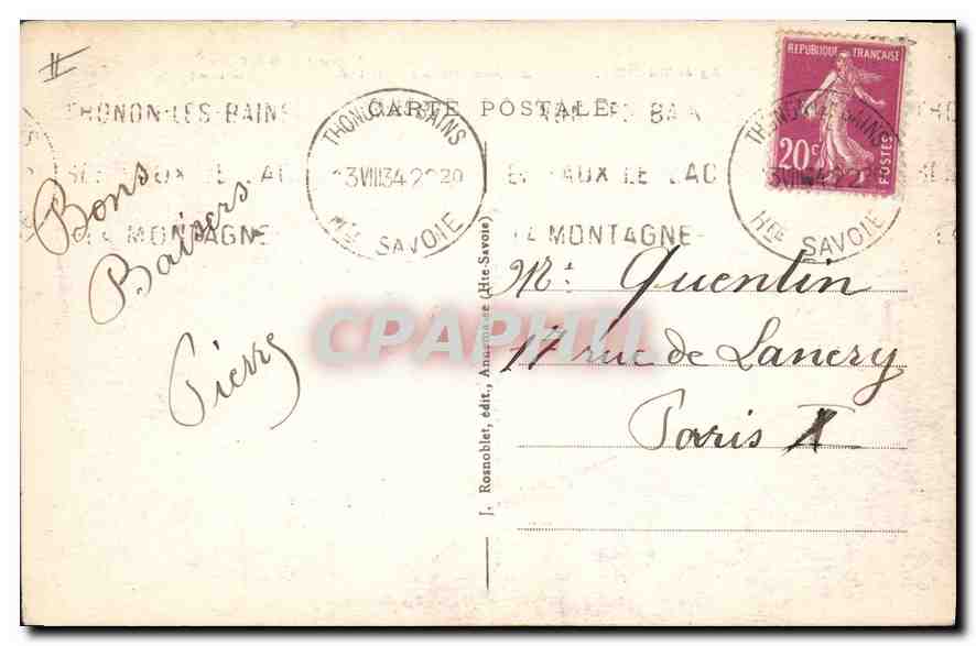 Chamonix-Mont-Blanc (Haute-Savoie) — Vue générale — J. Ronsohler, n° 894 — Rückseite