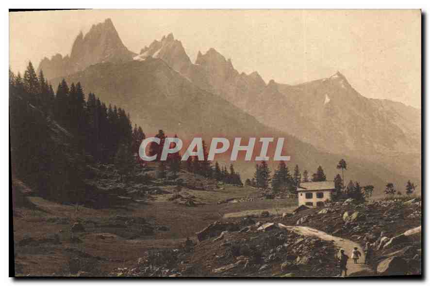 CPA Chamonix Les Aiguille vues depuis le Chemin du Chapeau