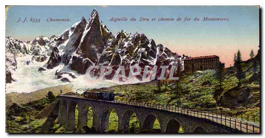 Aiguille du Dru et chemin de fer du Montenvers — Chamonix — J.J. 8555