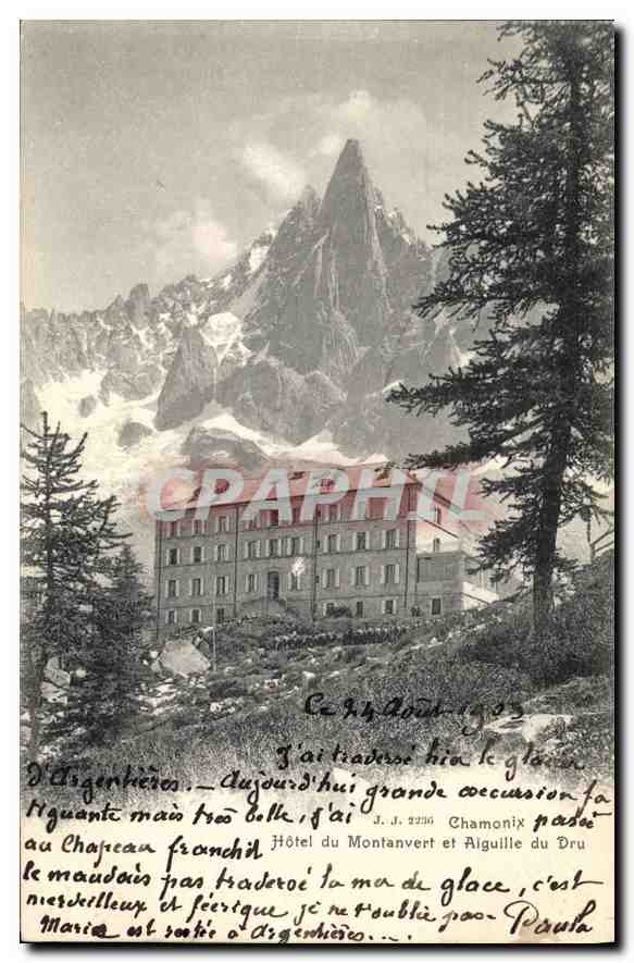 Chamonix - Hôtel du Montanvert et Aiguille du Dru — Simon & Chot, éditeurs, Grébey