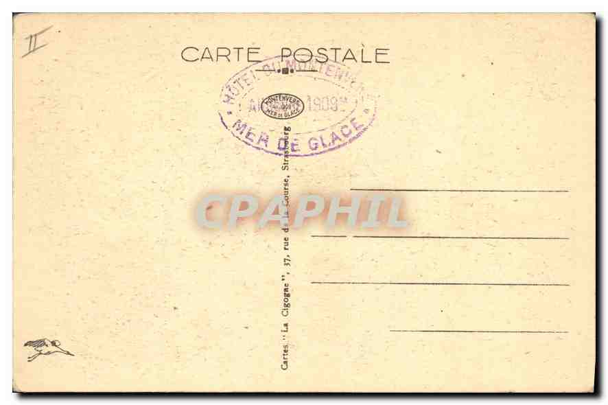 CPA Chamonix Chemin de Fer du Montenvers et Aiguille du Dru — Verso