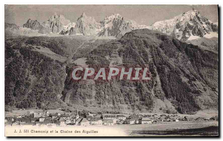 CPA Chamonix et la chaine des Aiguilles