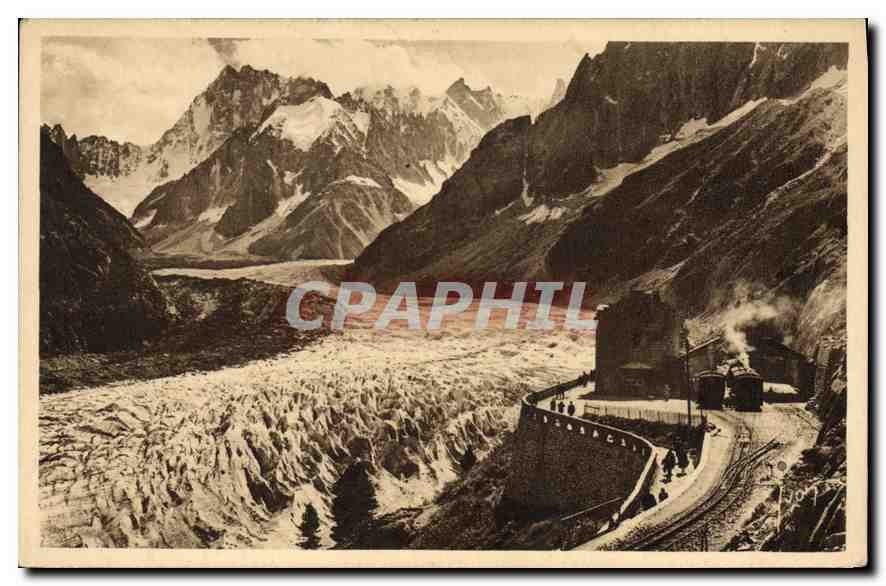 CPA Chamonix Mont Blanc (Hte Savoie) La Mer de Glace vue de l'Hote du Montenvers