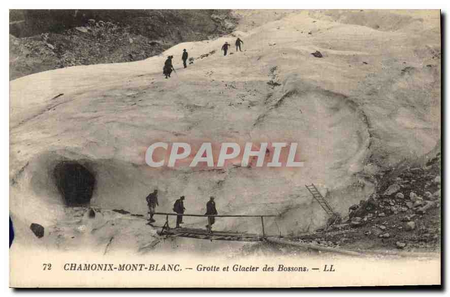CPA Chamonix Mont Blanc Grotte et Glacier des Bossons