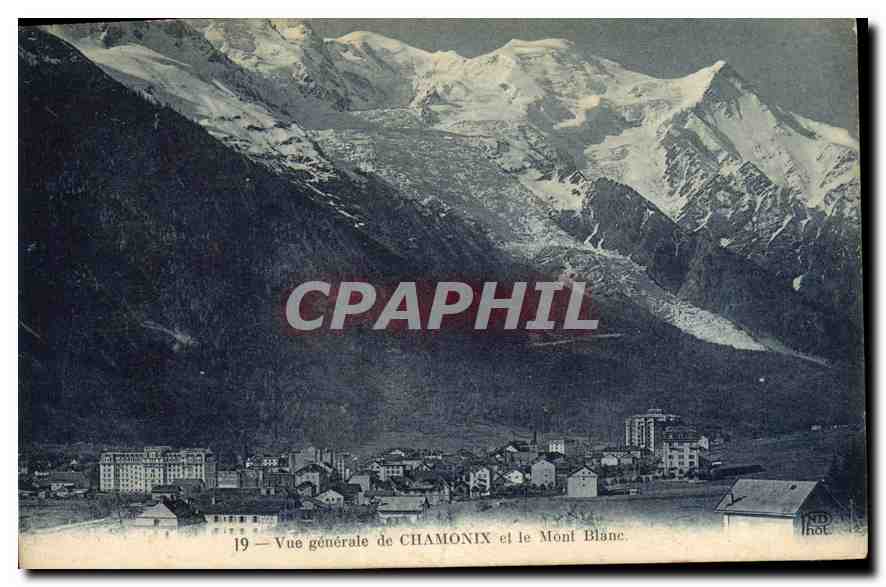 CPA Vue generael de Chamonix et le Mont Blanc