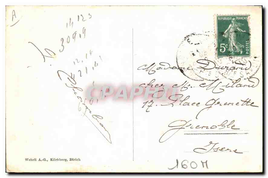 Chamonix. Le Montblanc (4810 m.) — CPA n°15277 — éditeur Wehrli A.-G., Kilchberg, Zürich — Rückseite