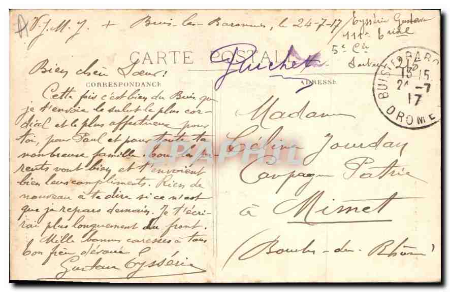 CPA Nyons pittoresque La Chapelle Bon Secours — Rückseite
