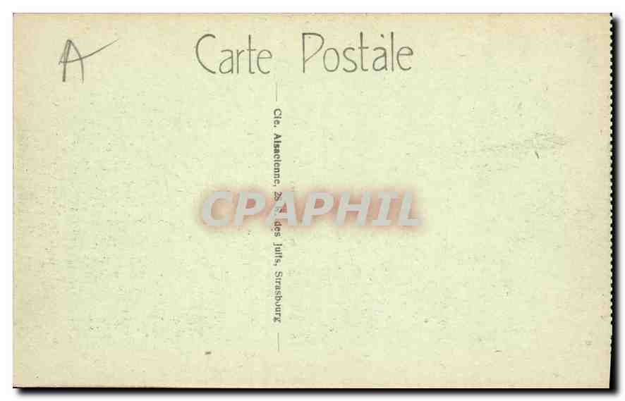 CPA Strasbourg Le Palais de Justice et l'Eglise St Pierre le Jeune — Verso